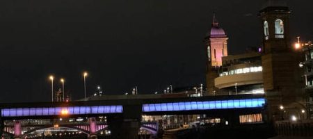 Cannon Street Rail Bridge illuminated